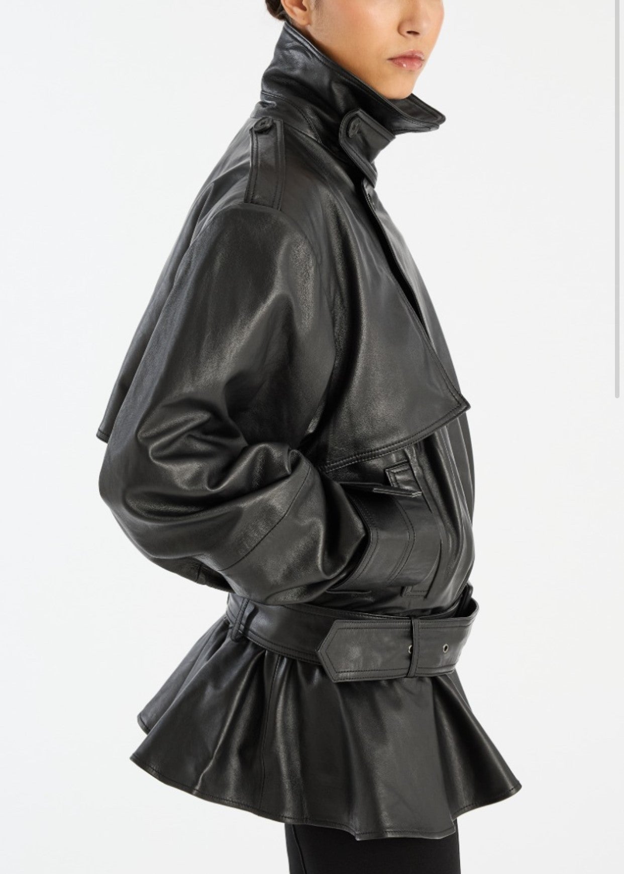 ROTATE BIKER LEREN JACK - ZWART