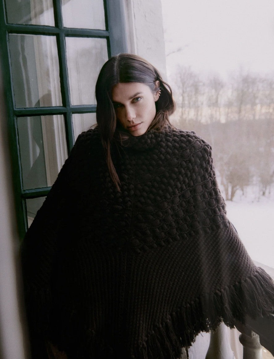 DAY PONCHO CABEL PONCHO /CAPE - GANACHE