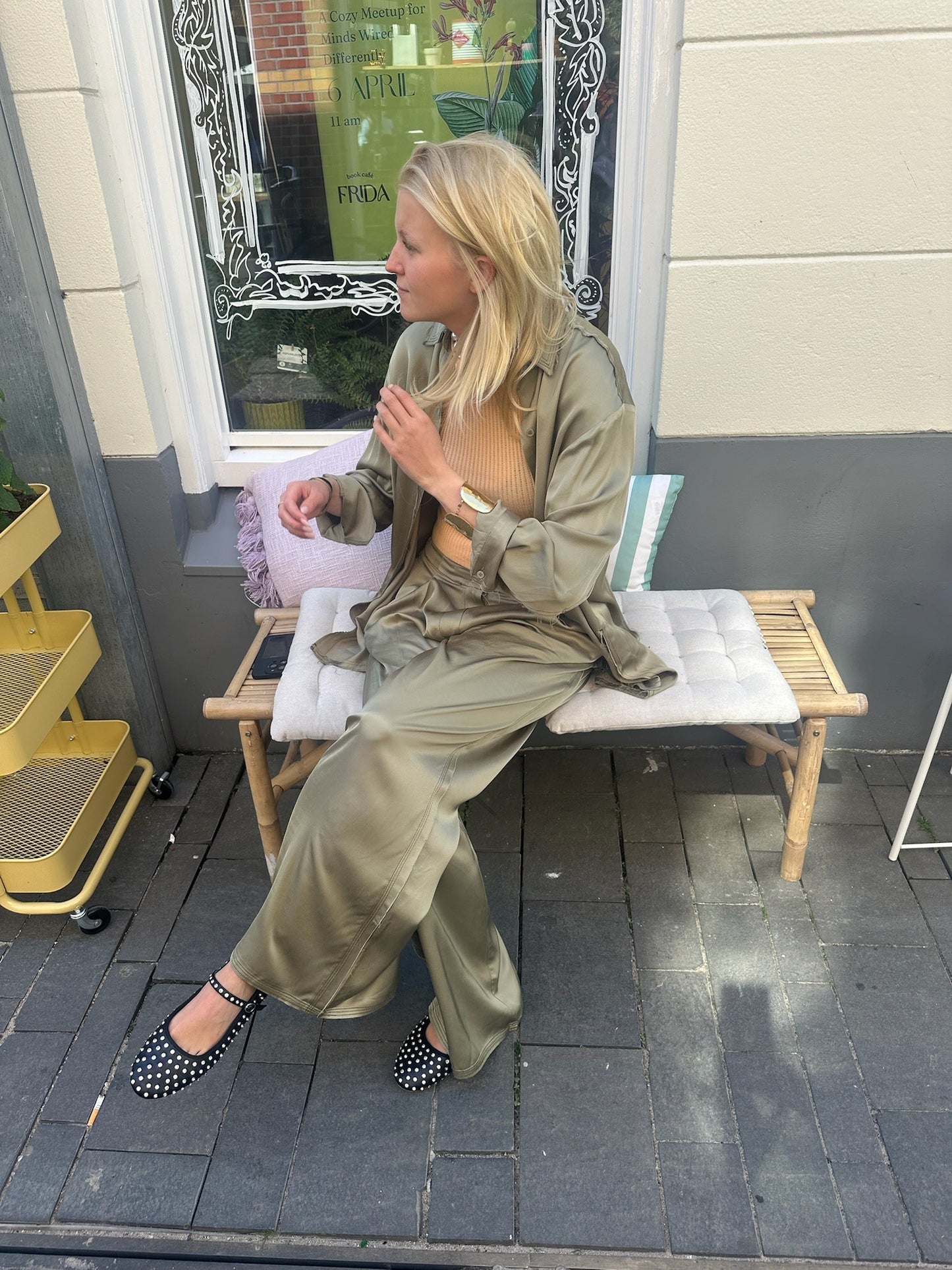 DAY BIRGER ET MIKKELSEN FISHER FLUID BROEK - SAGE KHAKI