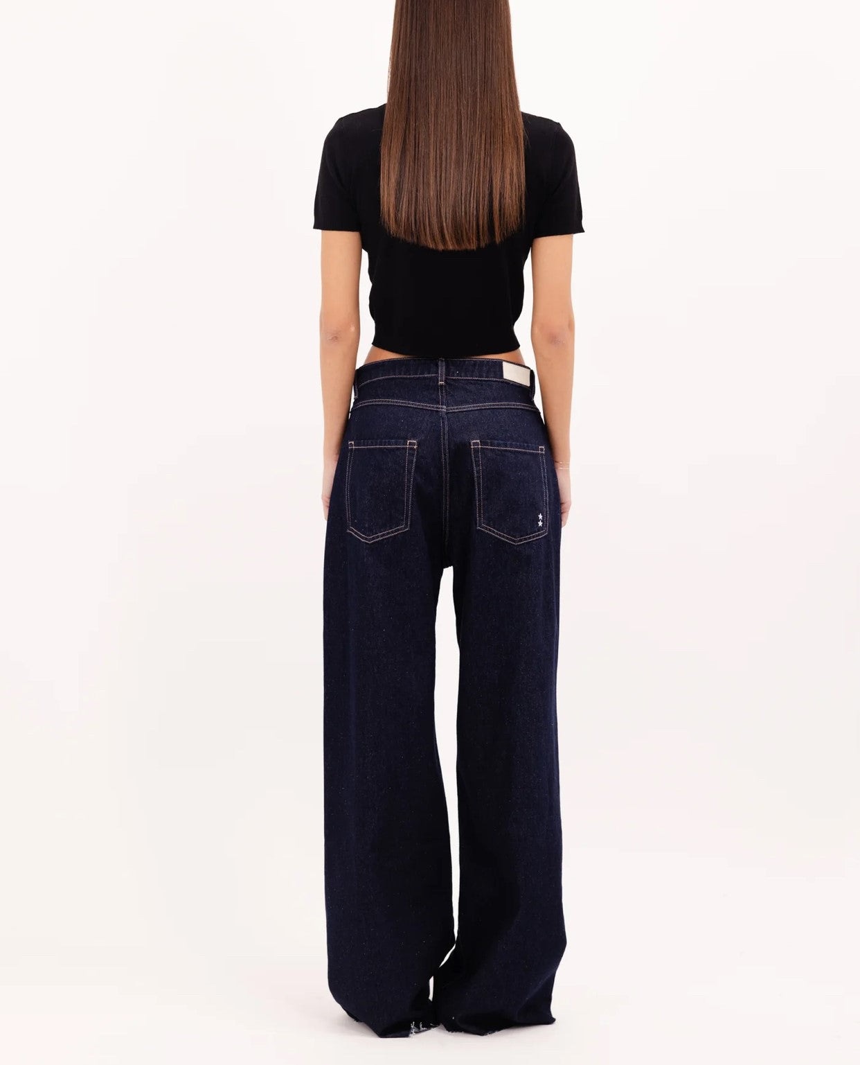ICON DENIM DEBBY - INDIG0 RAW-CUT WIDE LEG JEANS