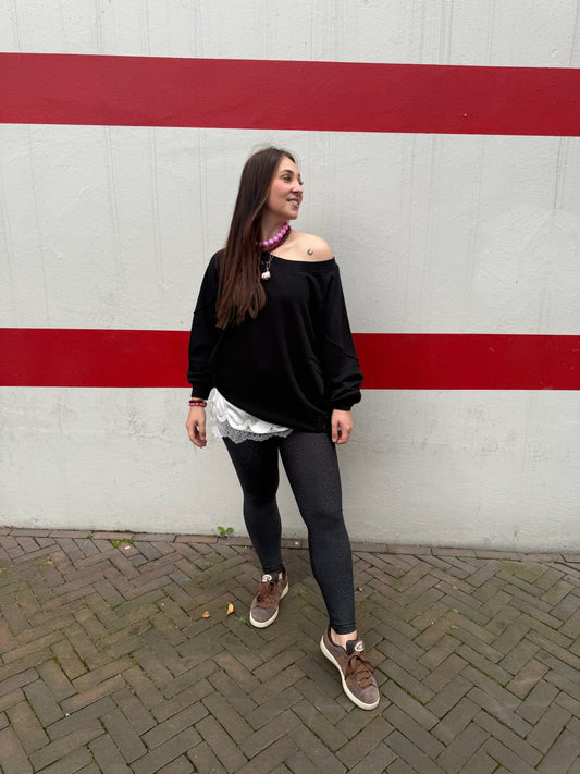 DEBLON CLASSIC LEGGINGS HIGH WAISTBAND - CHEETAH BLACK