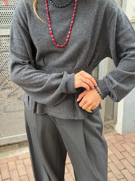 GESTUZ GMANZI PULLOVER - DEEP GRAPHITE MELANGE