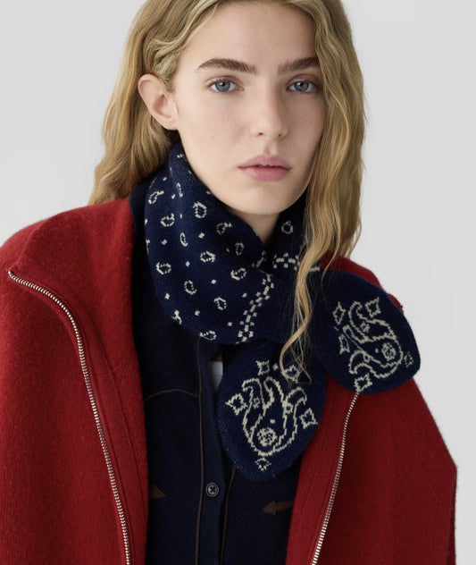 GUEST IN RESIDENCE BANDANA BOWTIE SHAWL - MIDNIGHT BUTTER