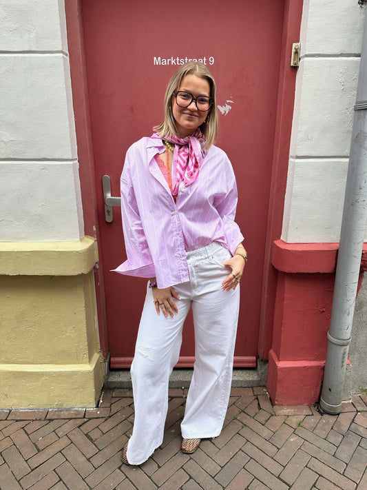 GESTUZ GZTASCHA BROEK - FROZEN DEW PINSTRIPE