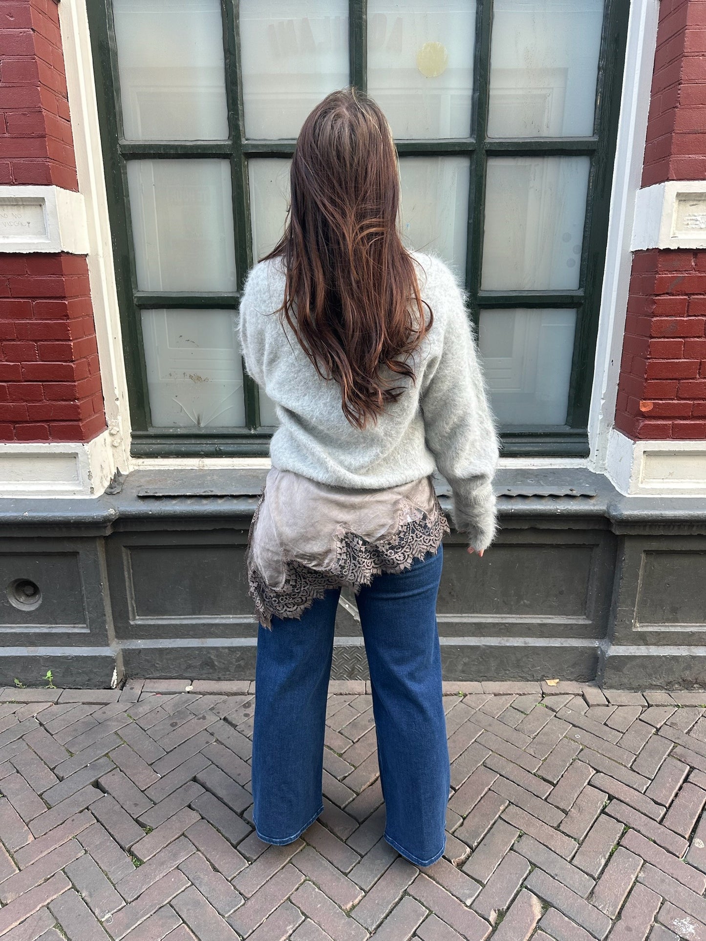KNIT-TED AMALIA PULLOVER LIGHT GREY