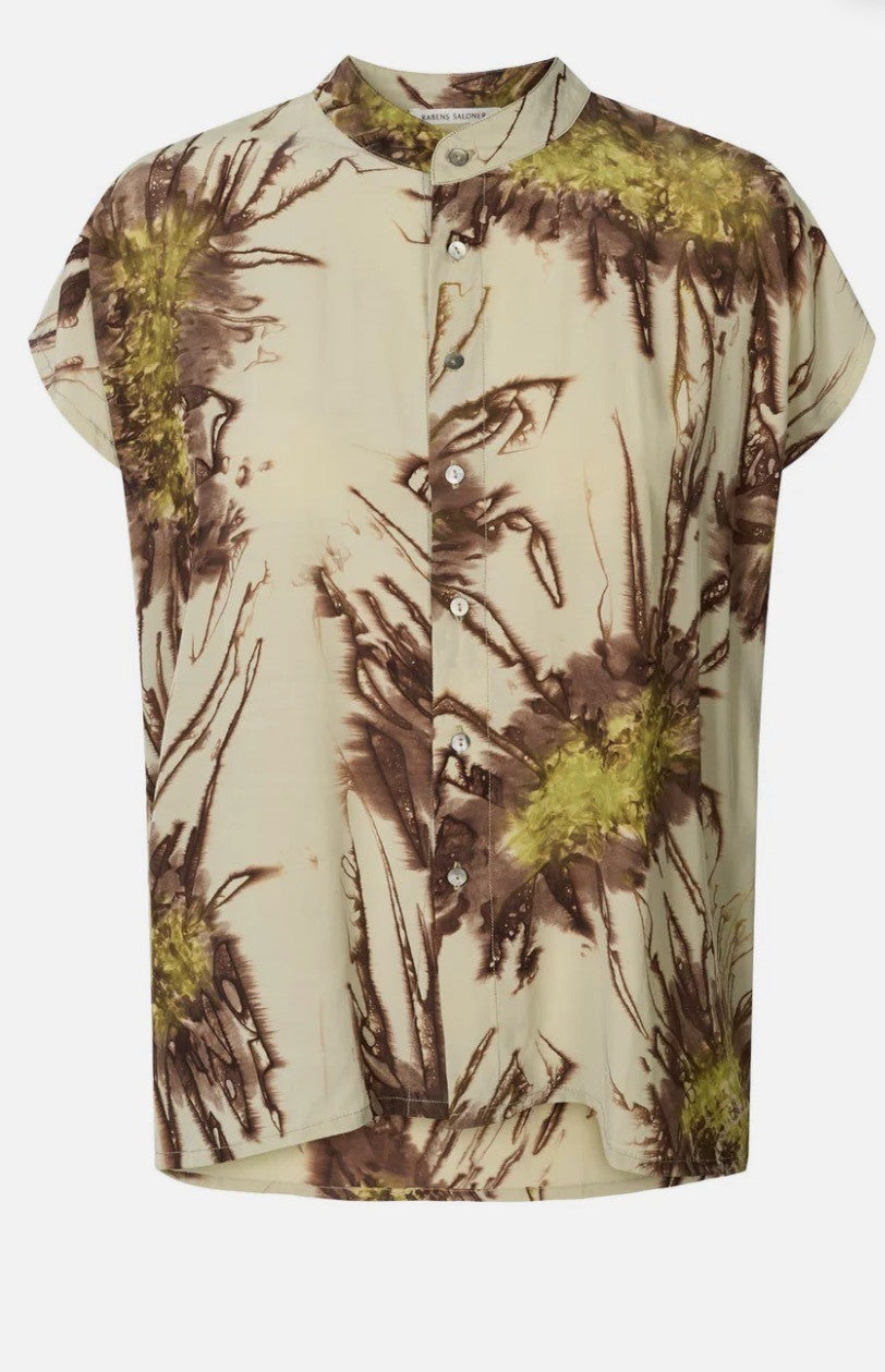 RABENS SALONER HEVA BLOUSE - SEA URCHIN BUTTON