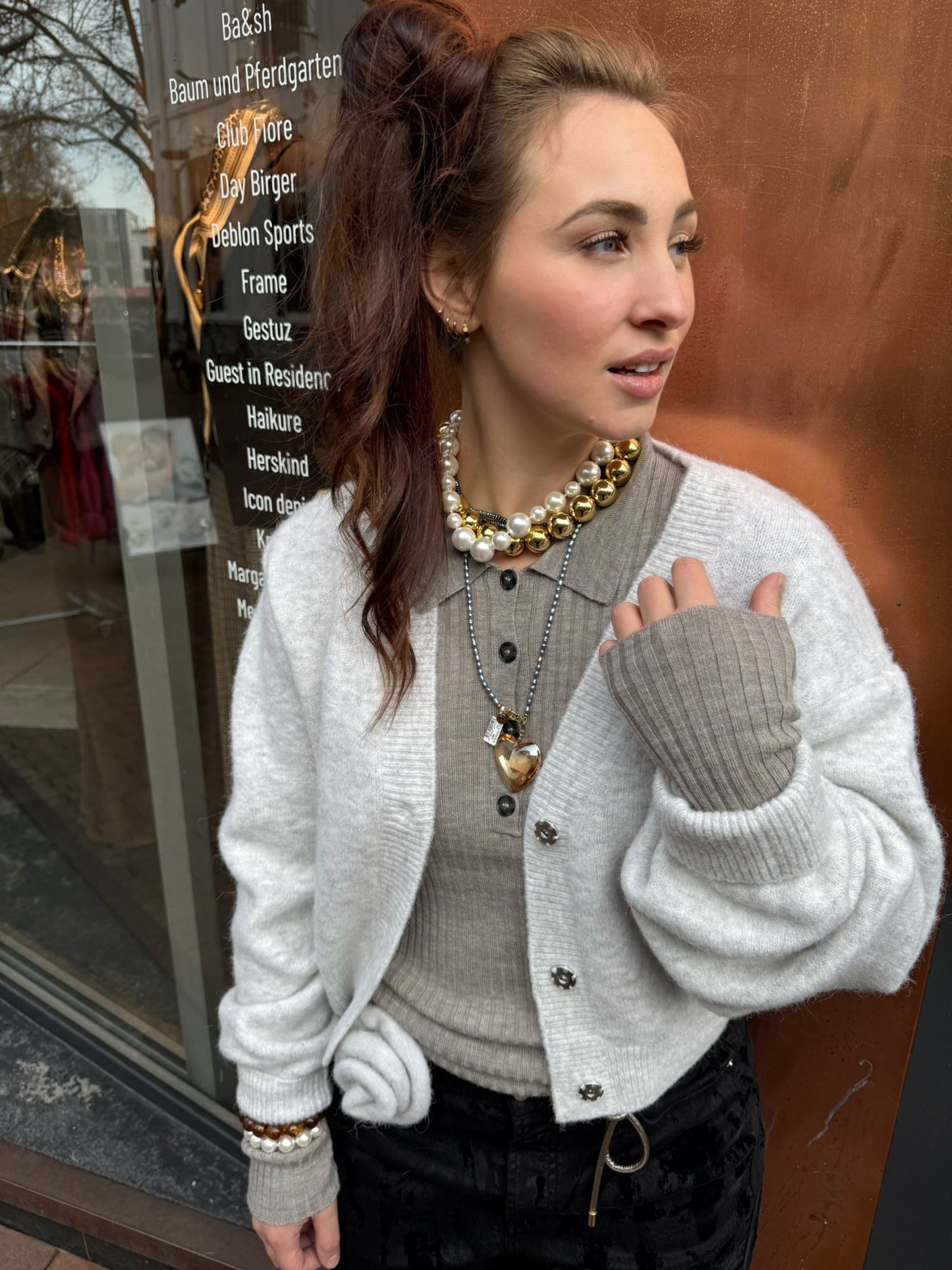 HERSKIND CAMB KNIT BLOUSE LIGHT TAUPE