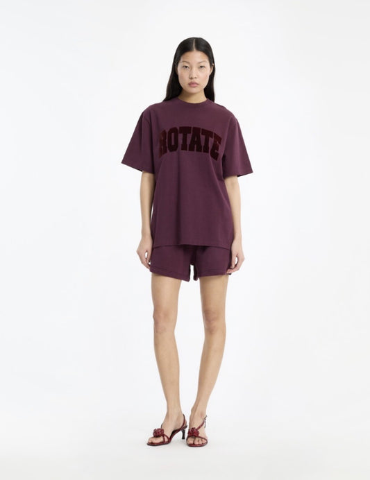 ROTATE JERSEY OVERZIZED T-SHIRT-BORDEAUX