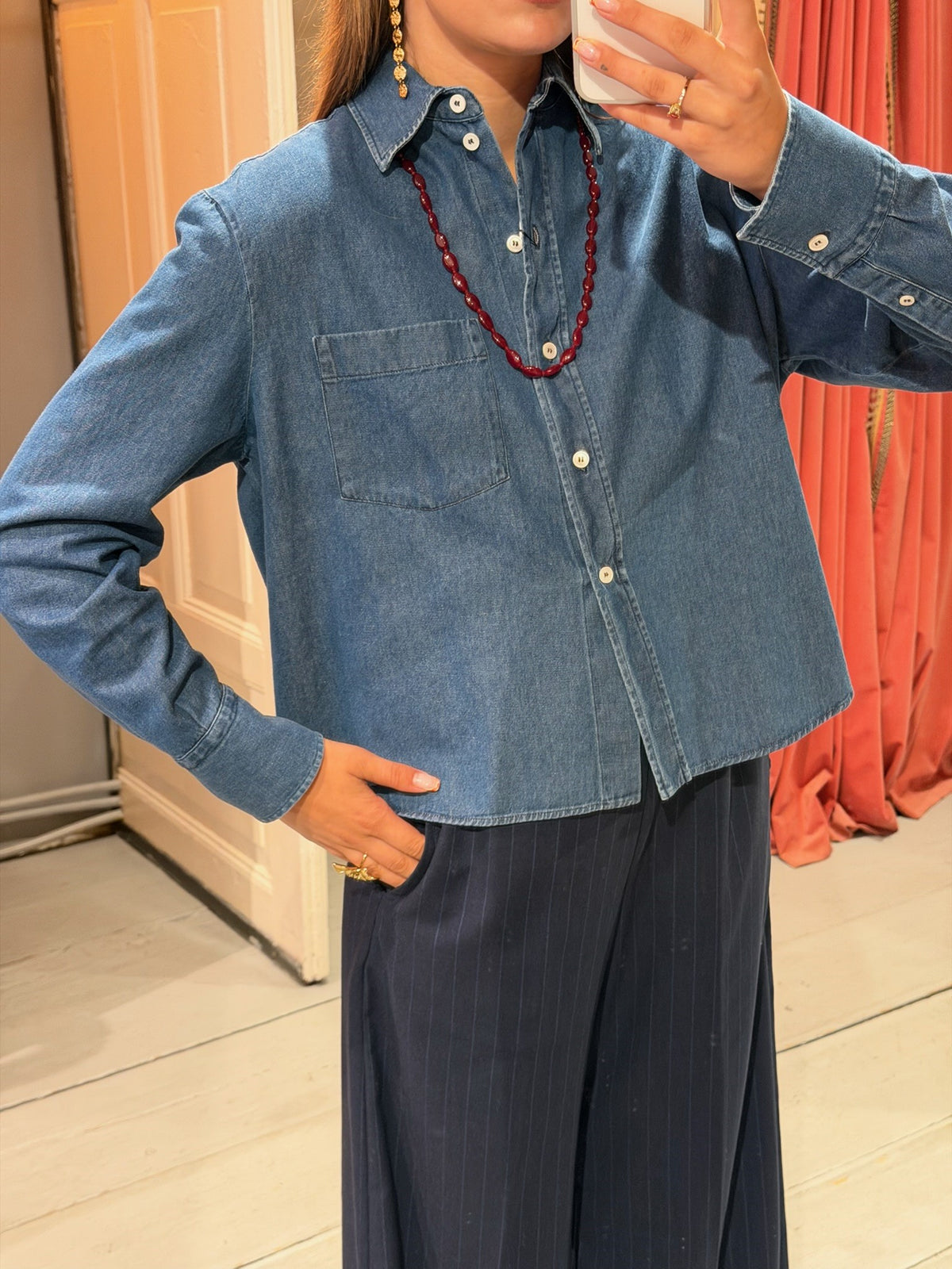 ACADEMIA MIA BLOUSE - JEANS BLAUW