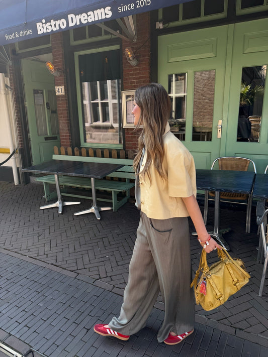 MARGAUX LÖNNBERG NED PANTALON KAKI STRIPES