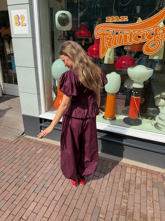 ROTATE BALLOON PLEATED PANTS - BORDEAUX
