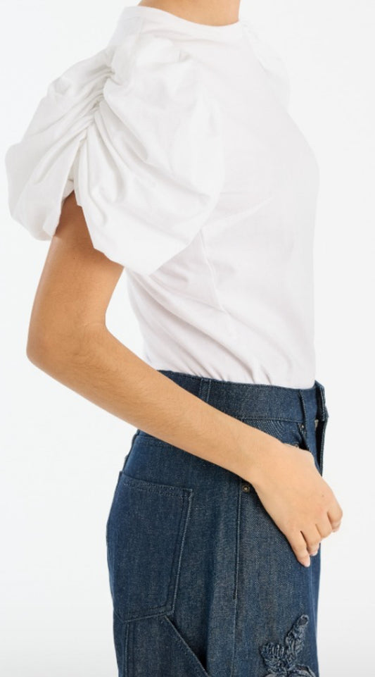 ROTATE PUFF SLEEVE T-SHIRT - WIT