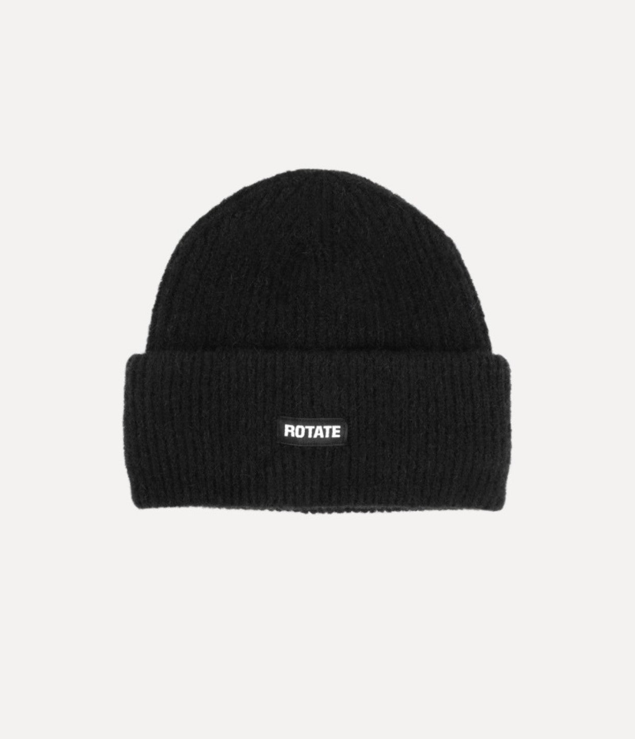 ROTATE RIB KNIT BEANIE - BLACK
