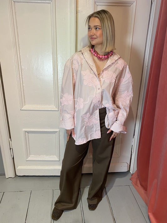 ROTATE FLOWER - OVERSIZED SHIRT - ORCHID ICE -ROZE