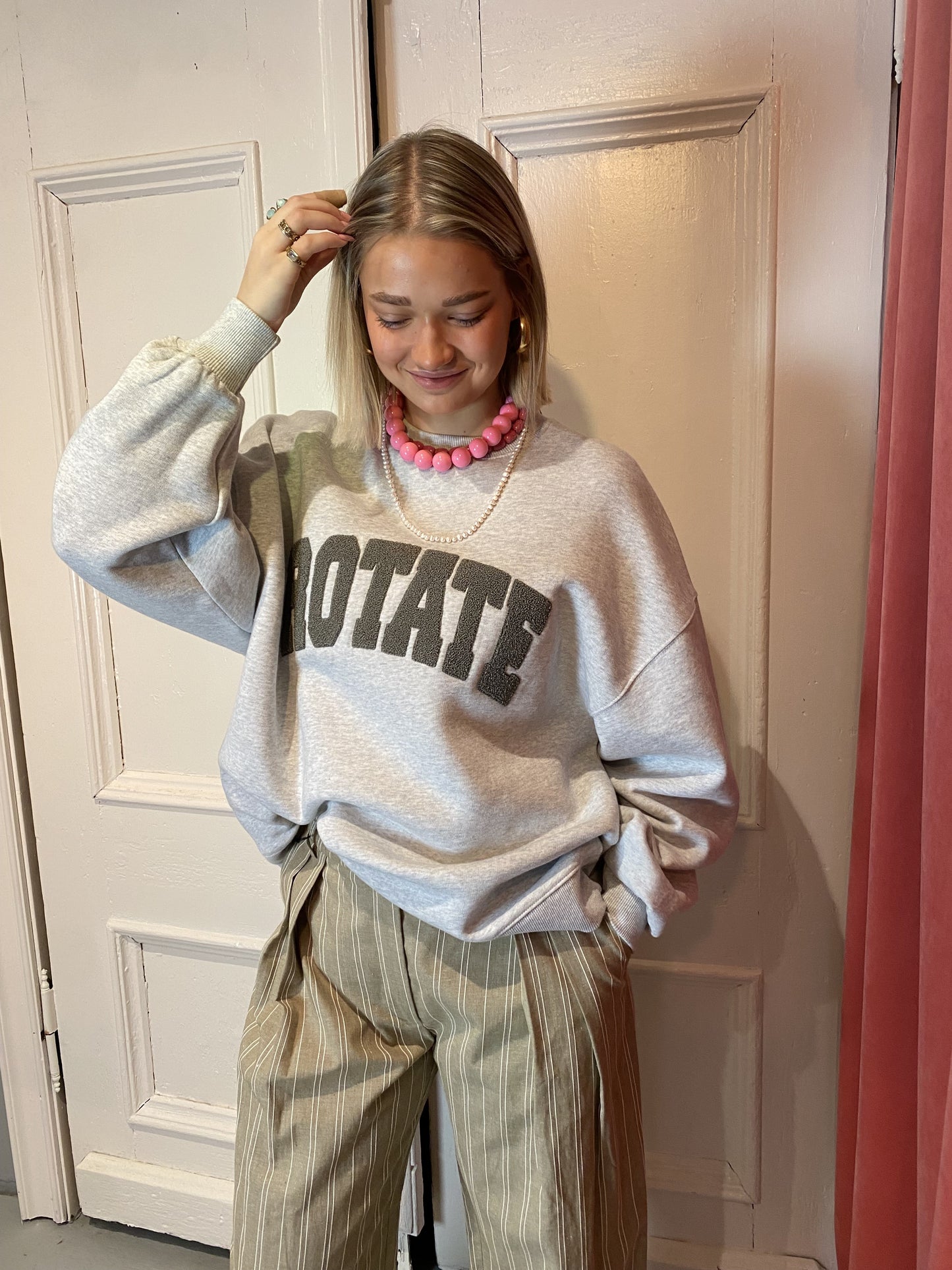 ROTATE HEAVY SWEAT CREWNECK - LICHT GRIJS MELANGE