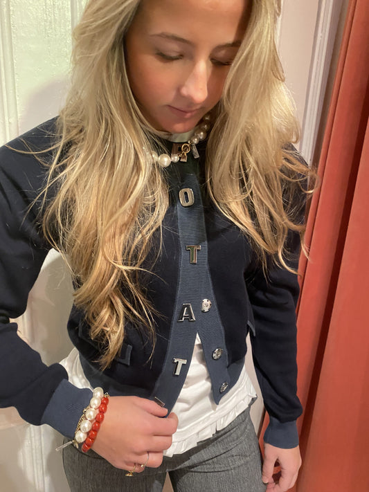 ROTATE FIRM KNIT CARDIGAN - CAPTAIN -DARK BLUE