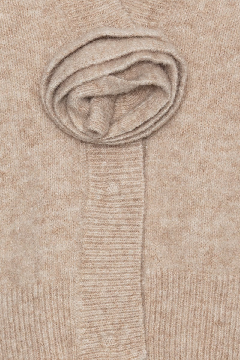 ROTATE KNIT FLOWER CARDIGAN BEIGE