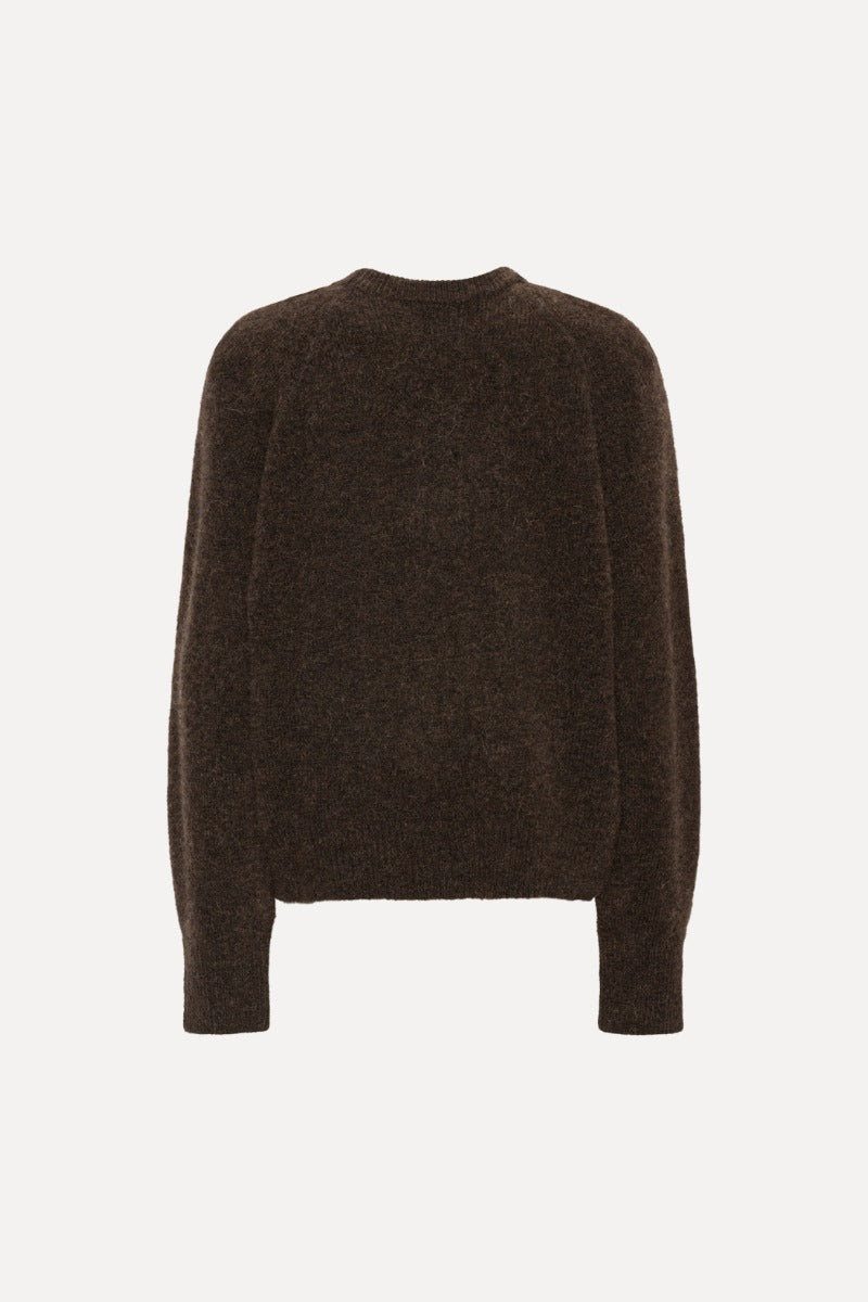 ROTATE KNIT FLOWER JUMPER DARK BROWN