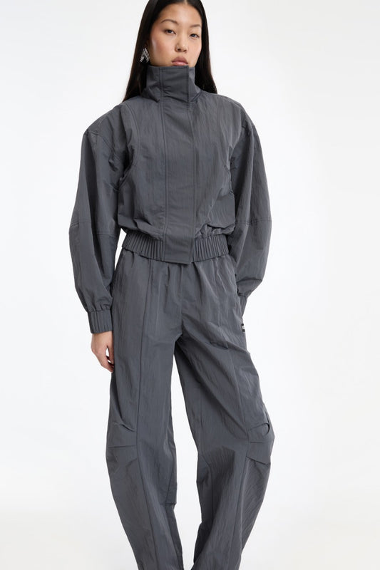 ROTATE CRISPY TRACK PANTS DARK GREY