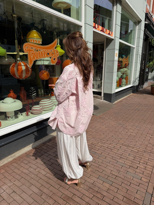 ROTATE FLOWER - OVERSIZED SHIRT - ORCHID ICE -ROZE
