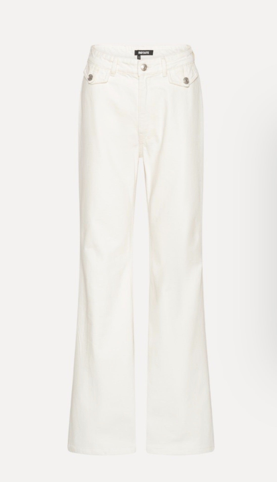 ROTATE FLARED HIGHWAISTED JEANS - RAW WHITE