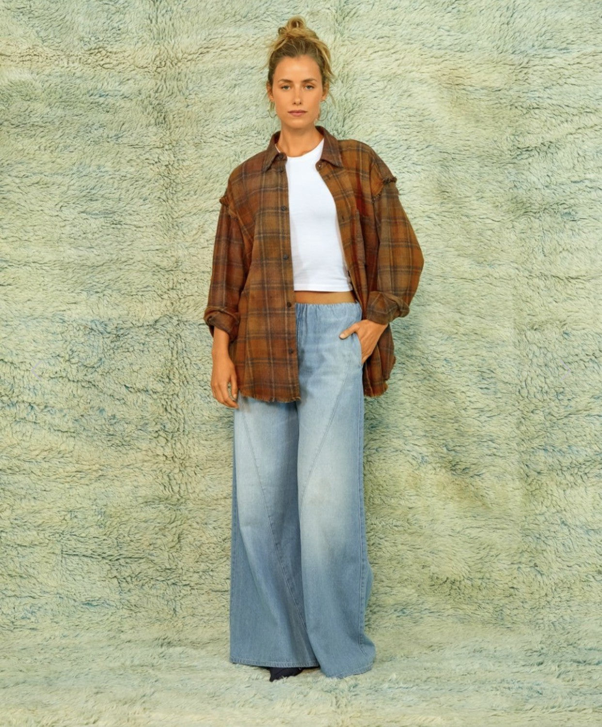 SEA ME HAPPY HARVEY SHIRT CHECKED - TOBACCO