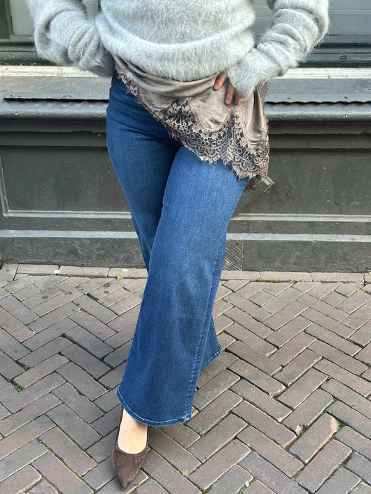 FRAME LE SLIM PALAZZO JEANS - DARK DENIM