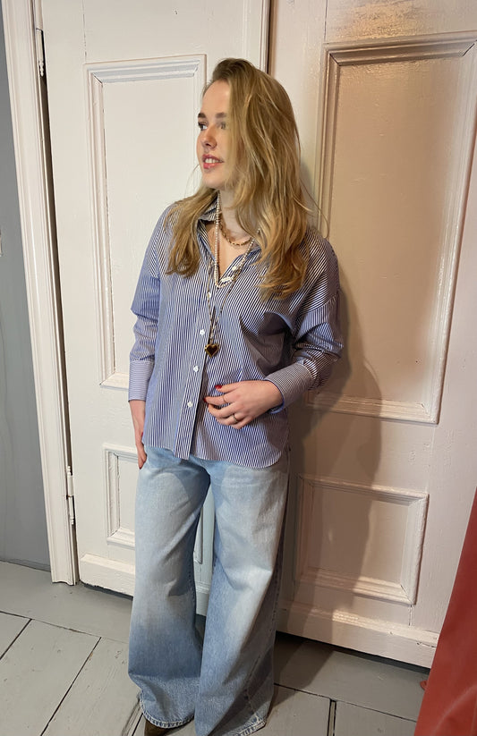 ACADEMIA - MARIE - BLOUSE - BLAUW/WIT GESTREEPT