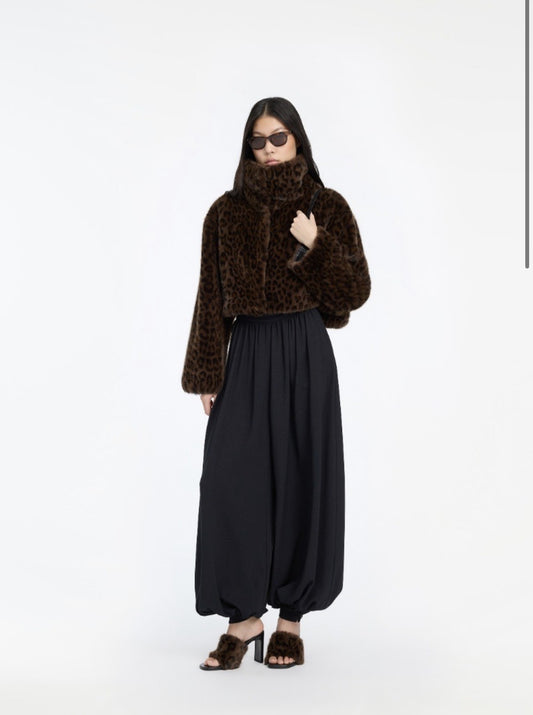 ROTATE BALLOON PLEATED PANTS - ZWART