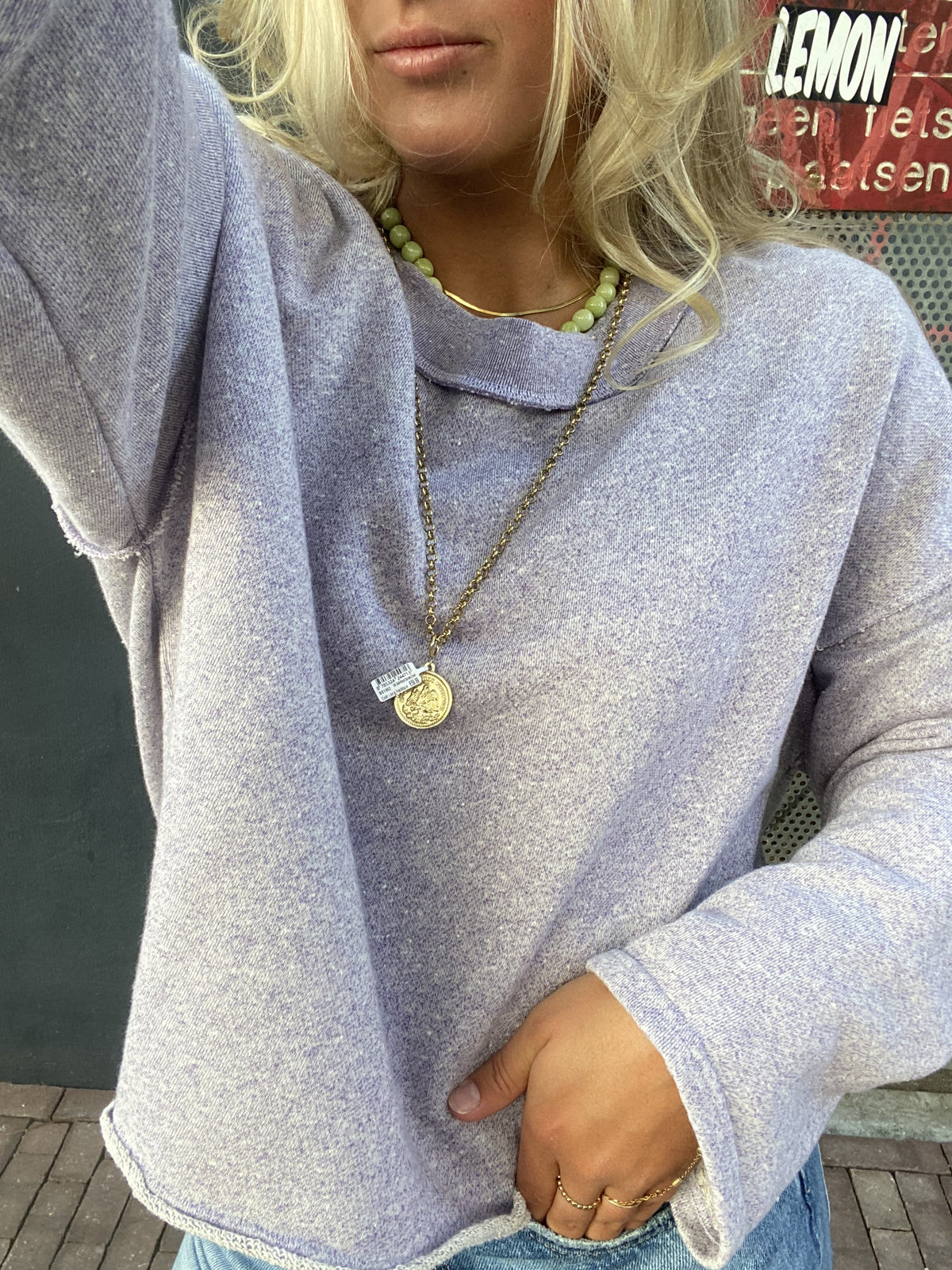 AMERICAN VINTAGE DATOWN SWEATER MELANGE MAUVE
