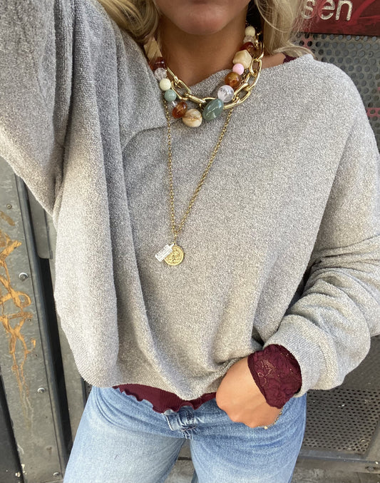 AMERICAN VINTAGE CLUWAY SWEATER CARBONE