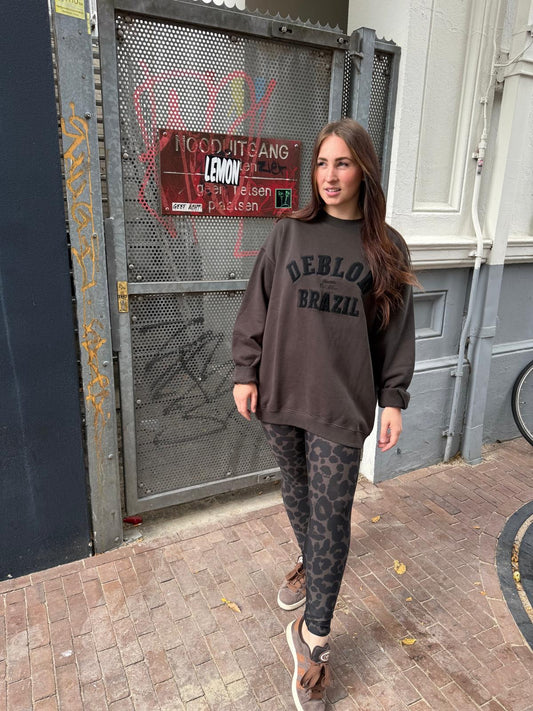 DEBLON CLASSIC LEGGINGS LEOPARD CACAO