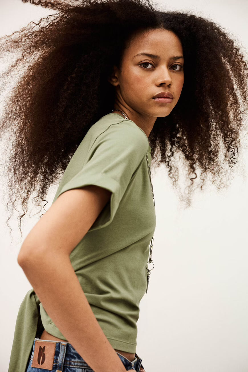 BA&SH T-SHIRT BLANCA KAKI