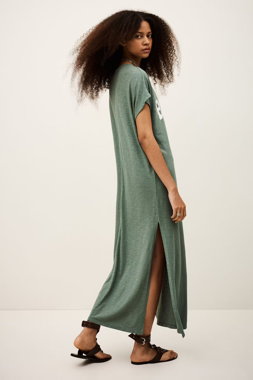 BA&SH T-SHIRT DRESS CIVIA GREEN