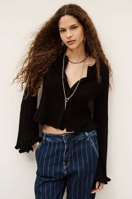 BA&SH VITIS GILET - BLACK