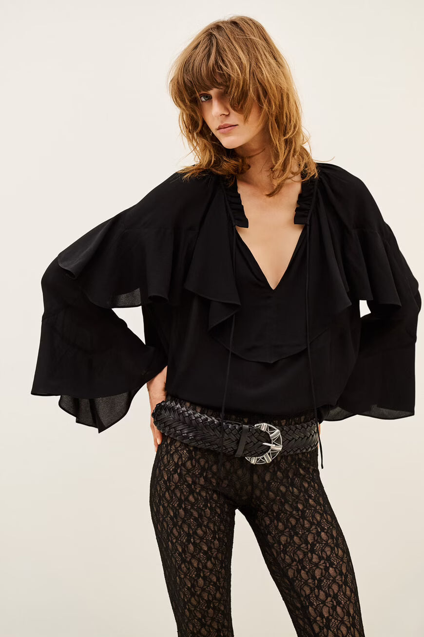 BA&SH ROMANTIC BLOUSE BETTY BLACK