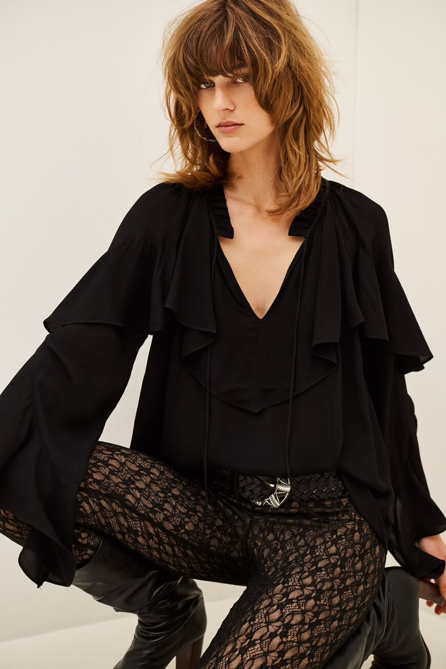 BA&SH ROMANTIC BLOUSE BETTY BLACK