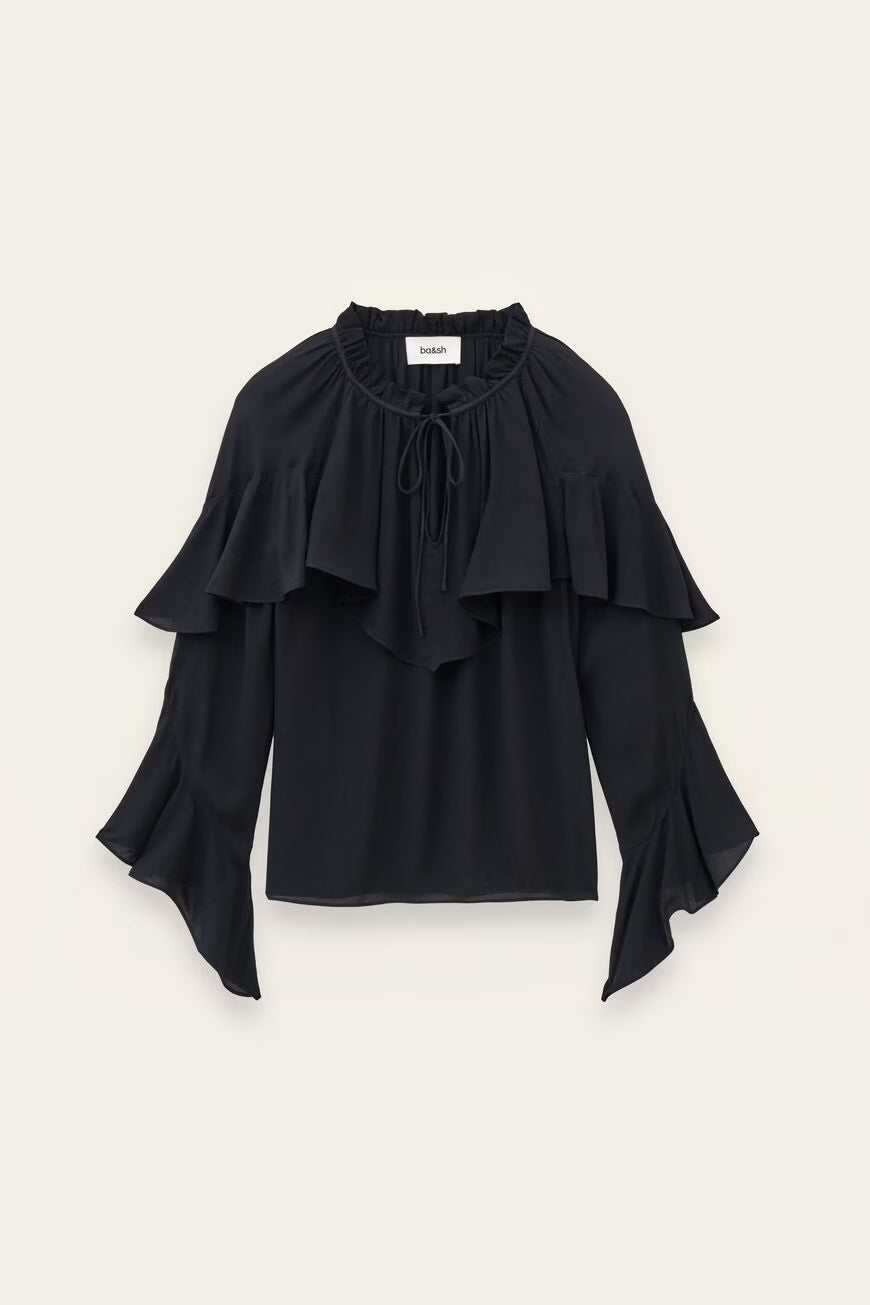 BA&SH ROMANTIC BLOUSE BETTY BLACK