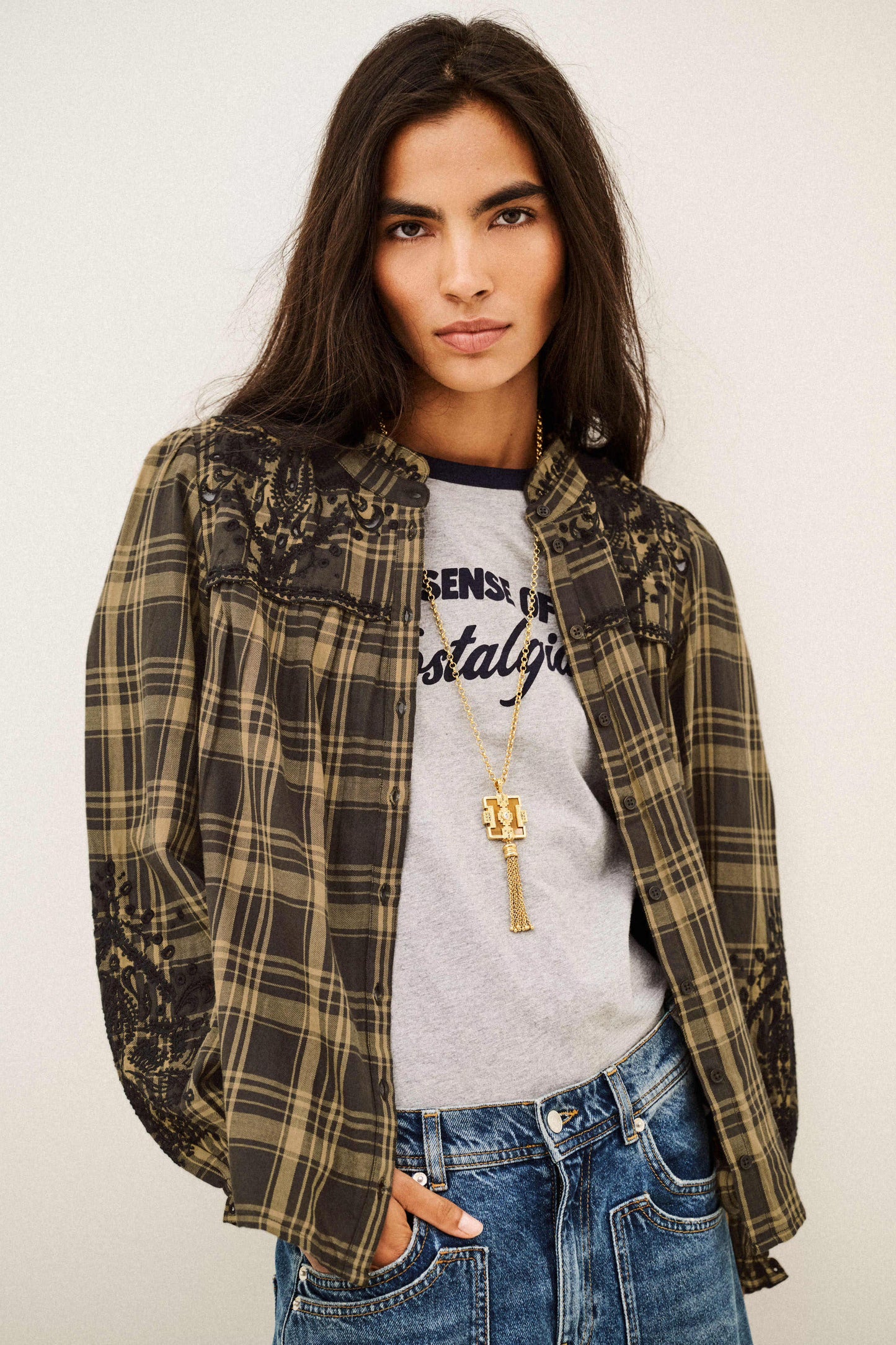 BA&SH KAELA SHIRT GREEN
