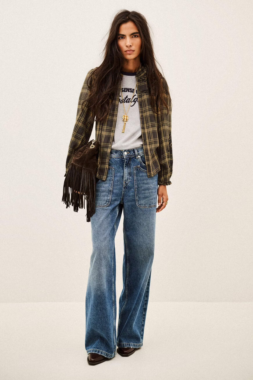 BA&SH KAELA SHIRT GREEN