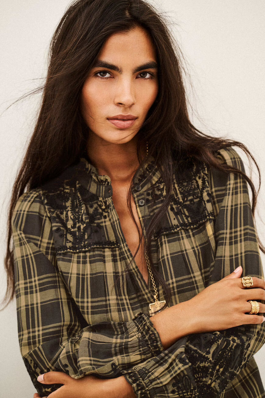 BA&SH KAELA SHIRT GREEN