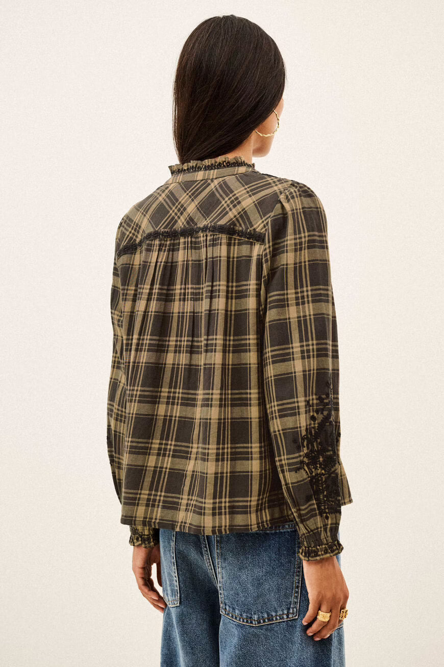 BA&SH KAELA SHIRT GREEN