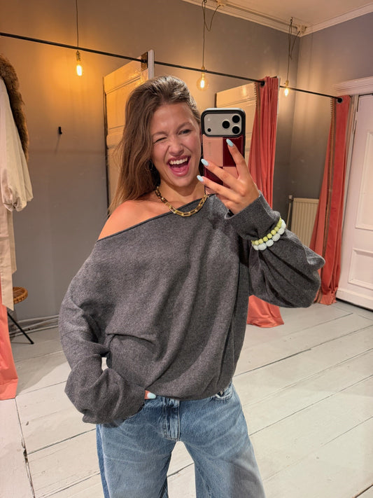 RAE ANTWERP ERIKA SWEATER CHARCOAL