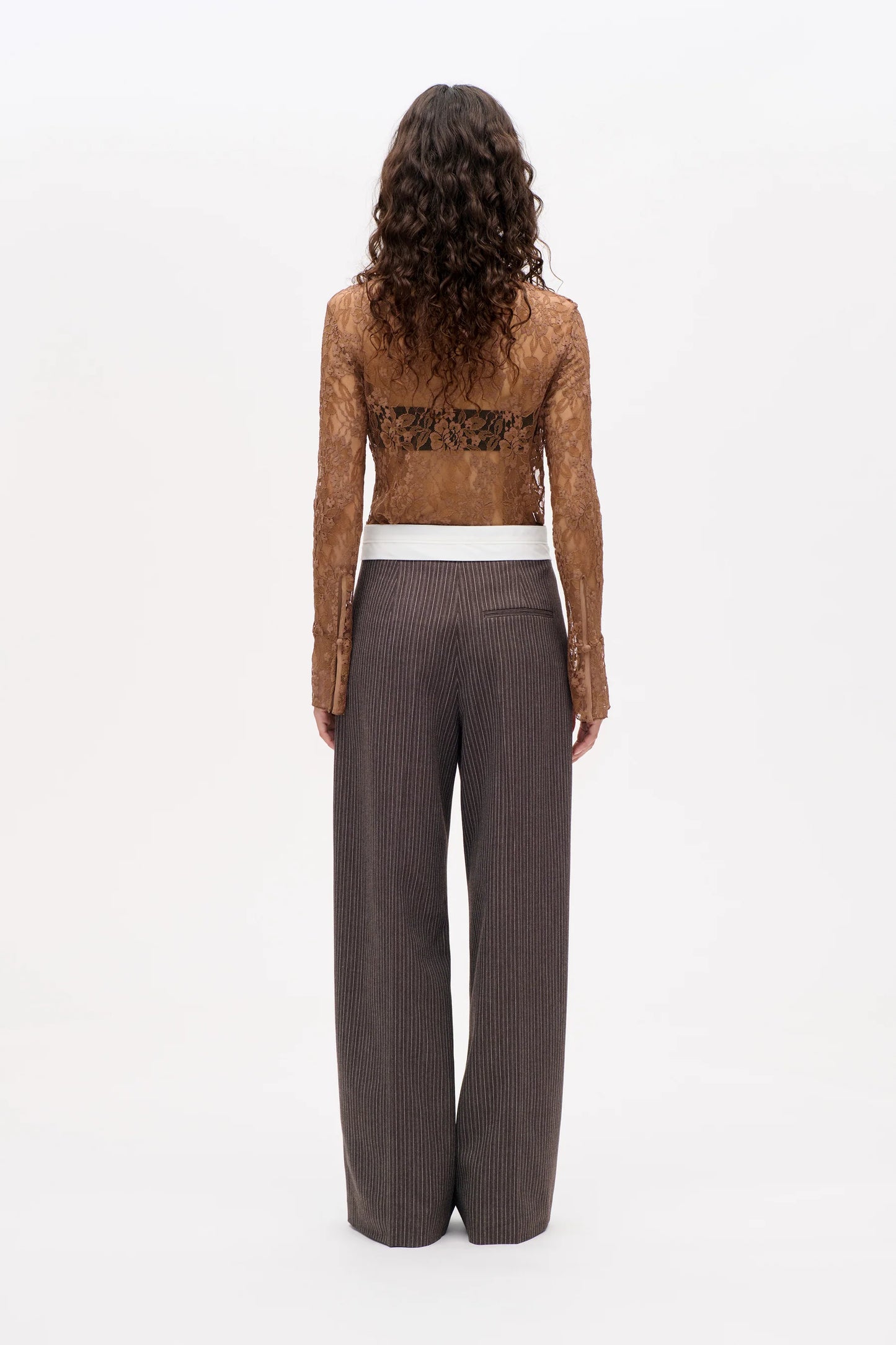 BAUM UND PFERDGARTEN NEYAT PANTS - DARK BROWN PINSTRIPE