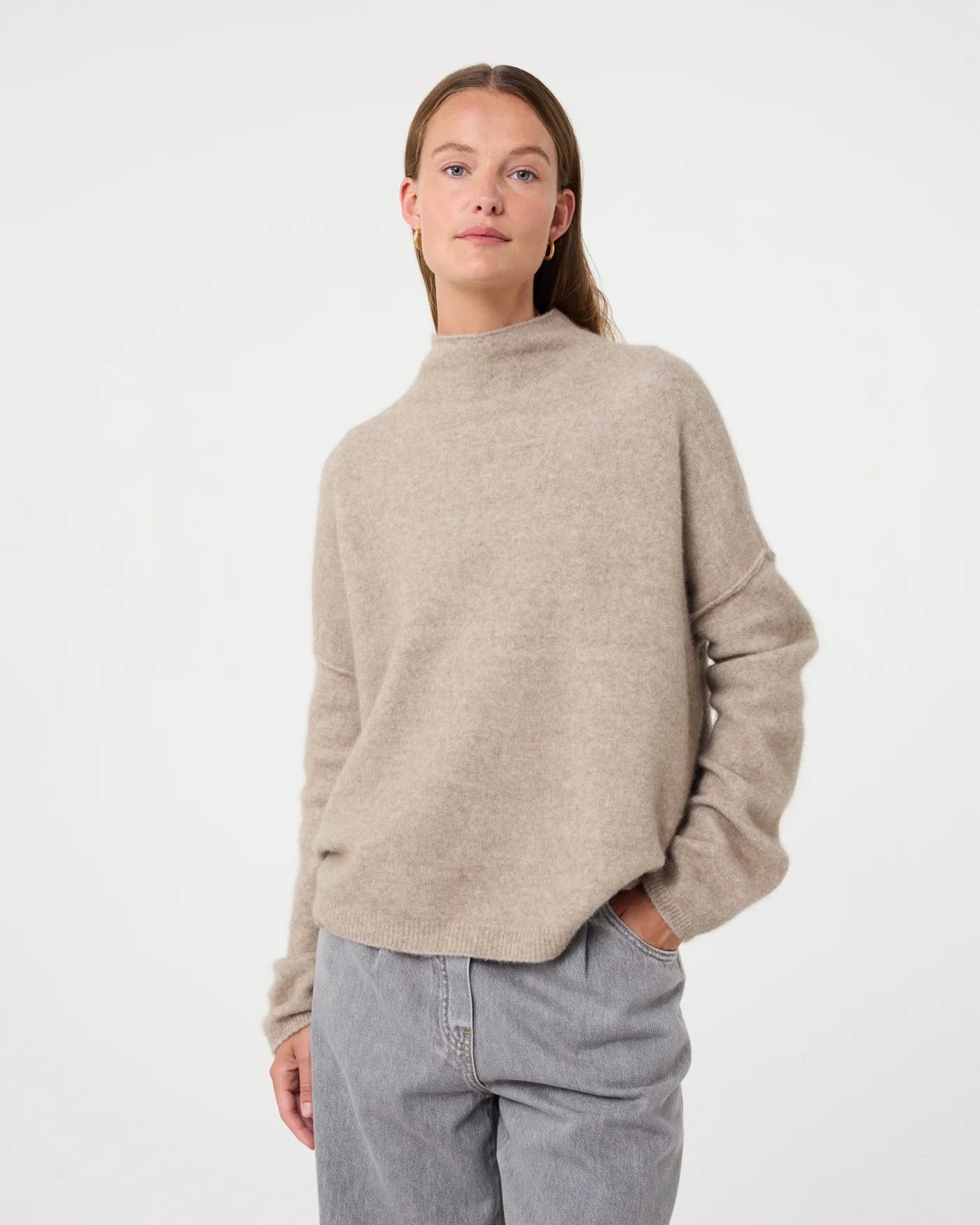 KNIT-TED KIM PULLOVER SAND