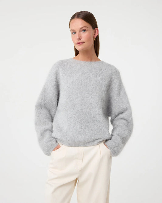 KNIT-TED AMALIA PULLOVER LIGHT GREY