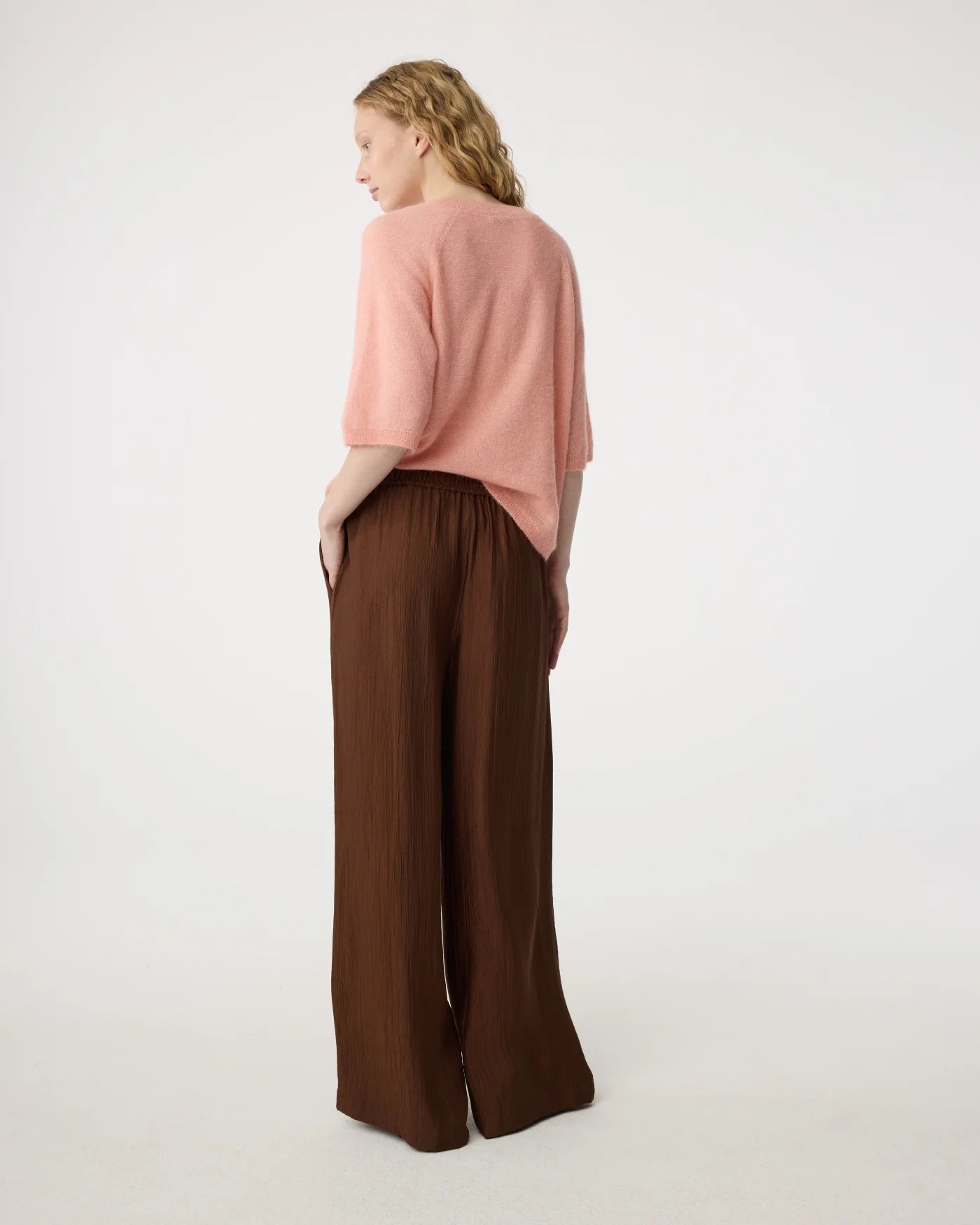 KNITTED JANOU PANTS MID BROWN