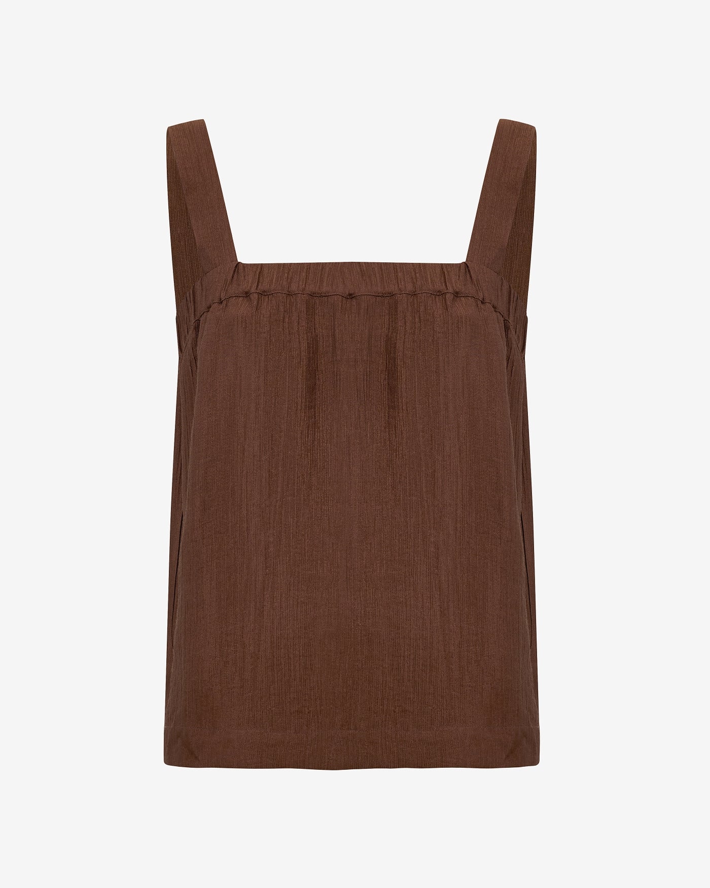 KNITTED ROMY TOP MID BROWN