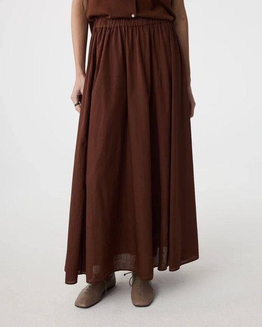 KNITTED CATO SKIRT MID BROWN