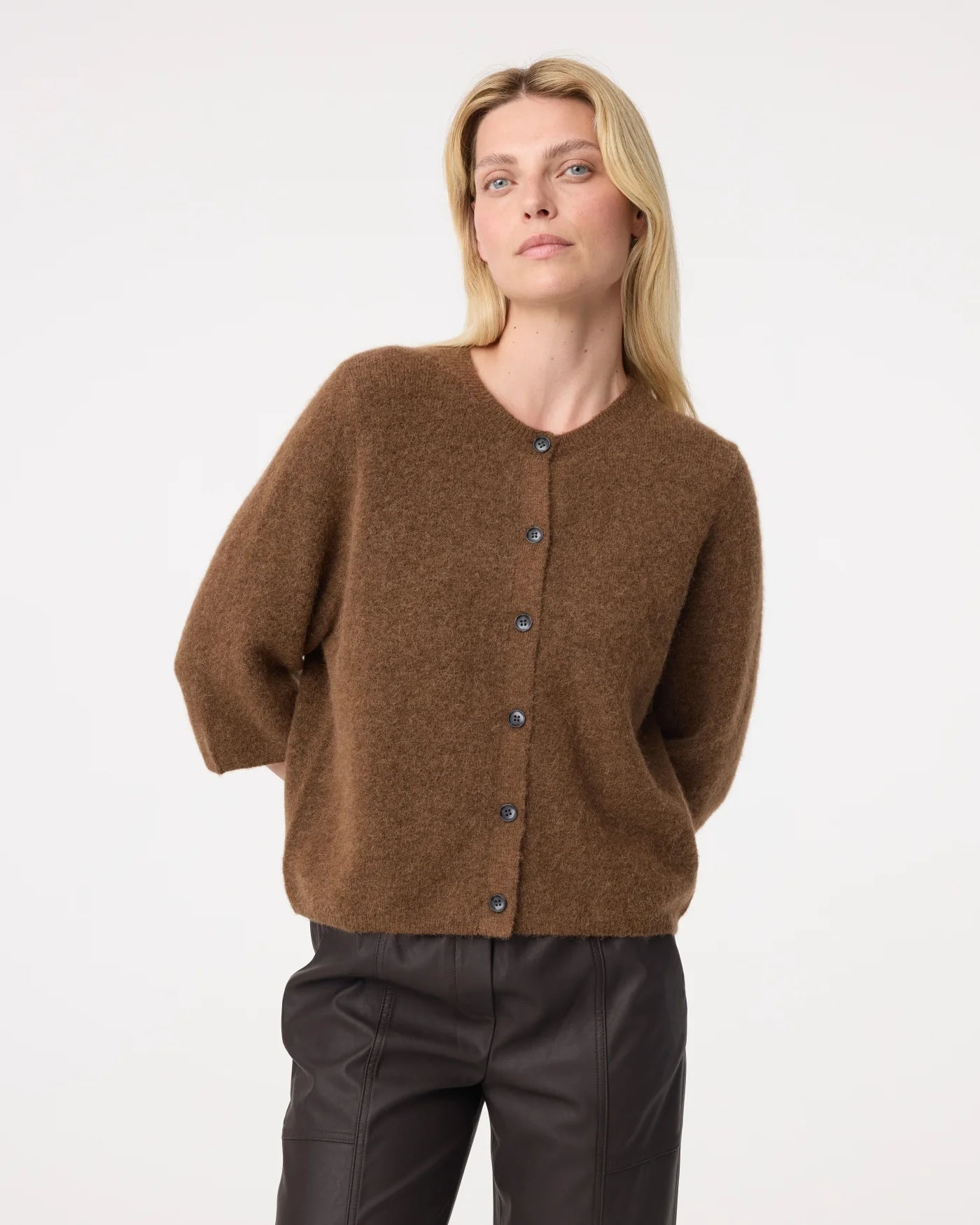 KNIT-TED MEG CARDIGAN MID BROWN